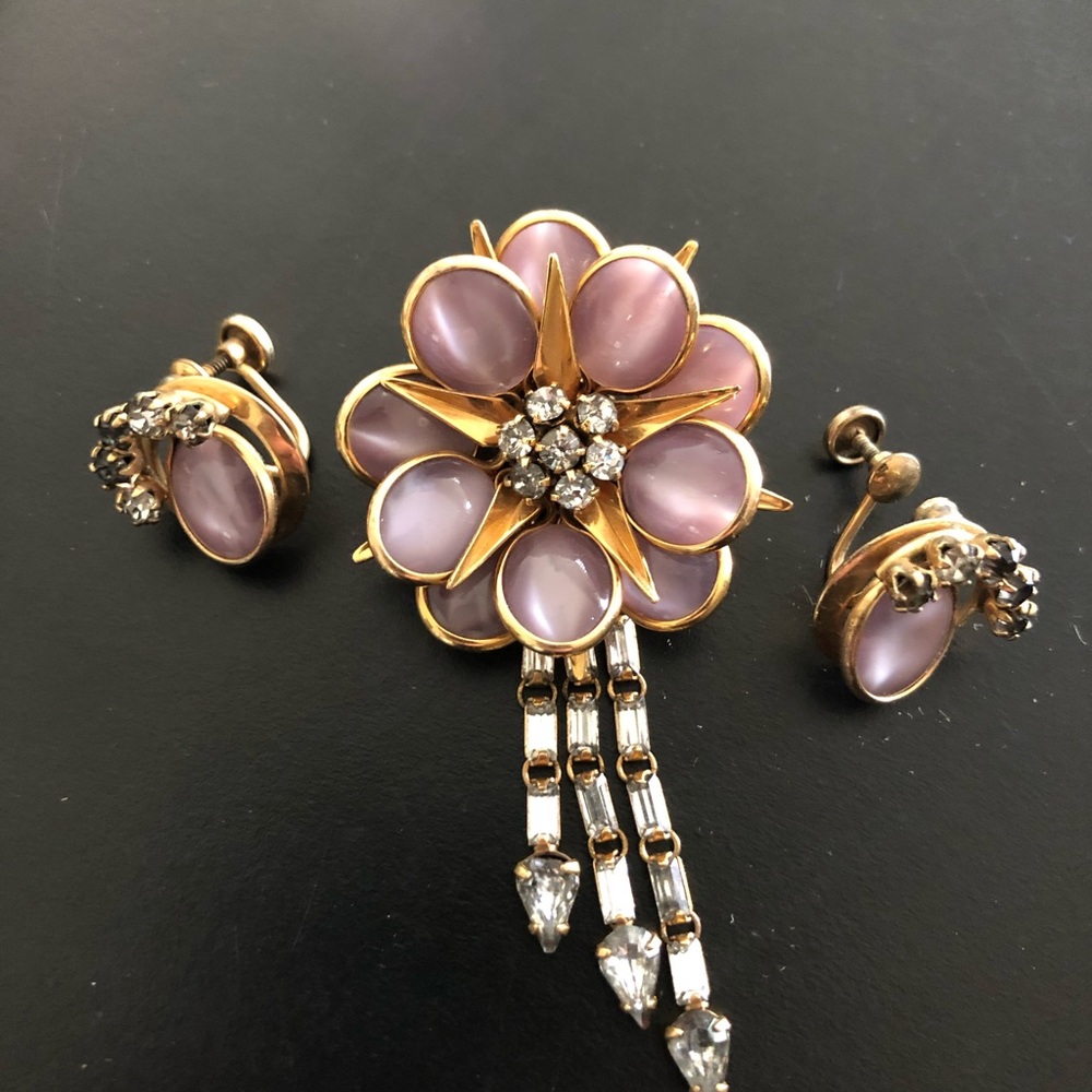 Vintage Charles Reid CRC Brooch & Earrings Set